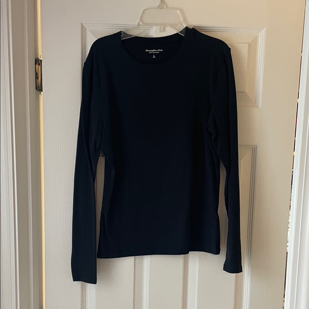 Abercrombie & Fitch Black Crew Neck Long Sleeve Top